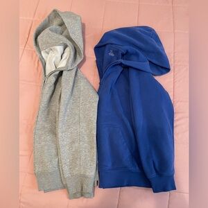 GAP Kids Boys XXL (14-16) Zip-Up Hoodie 2 Piece Bundle GRAY BLUE
